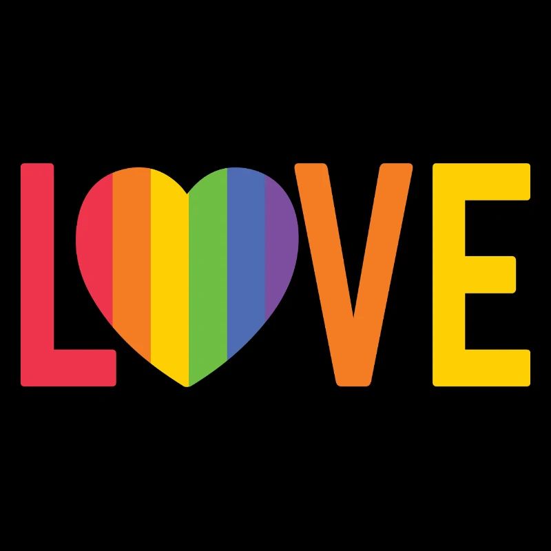 Rainbow Heart LOVE Design