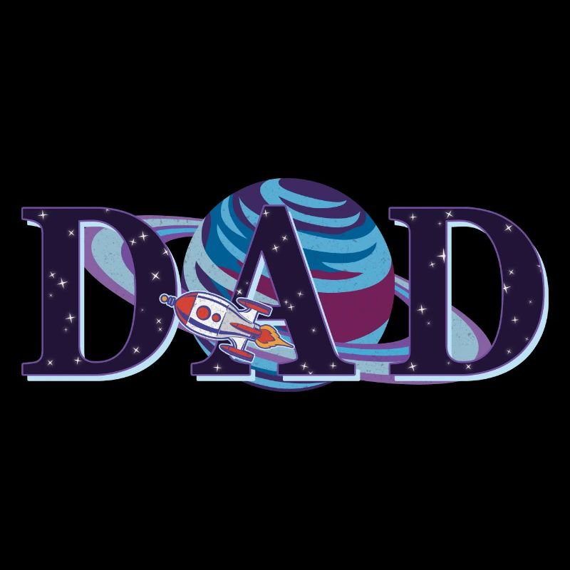 Dad Cool Space Rocket Father's Day Matching Men