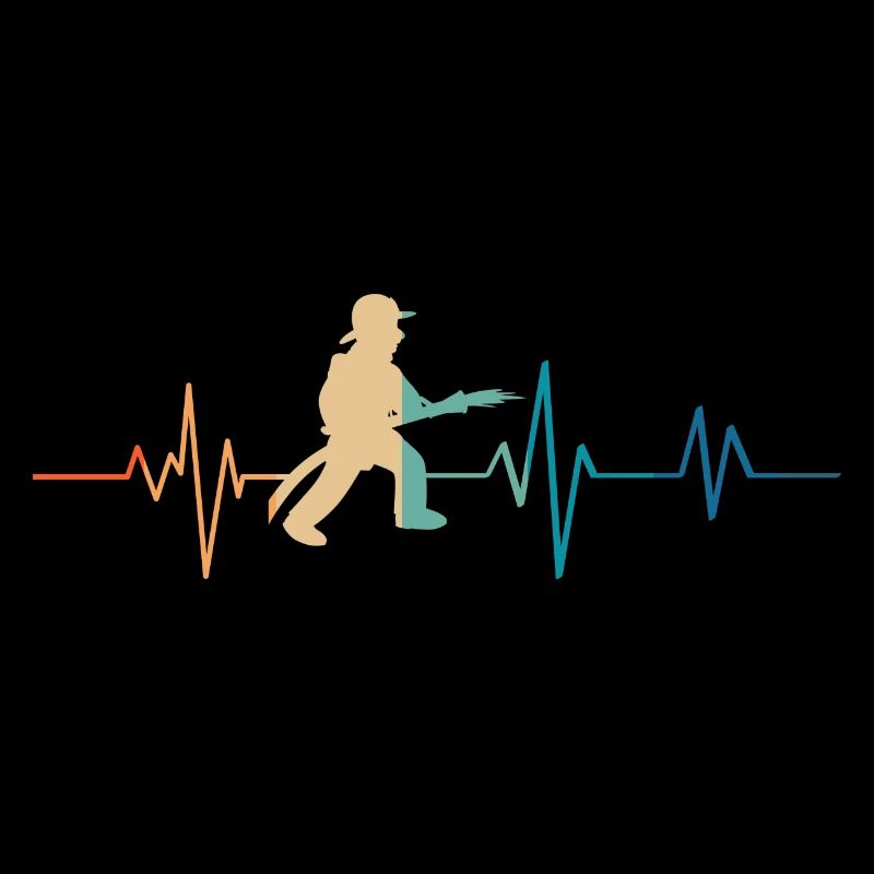Retro Firefighter Heartbeat