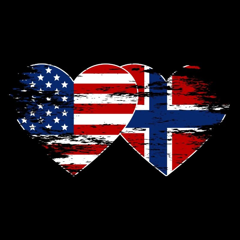 États-Unis Drapeau de la Norvège utilisé coeur