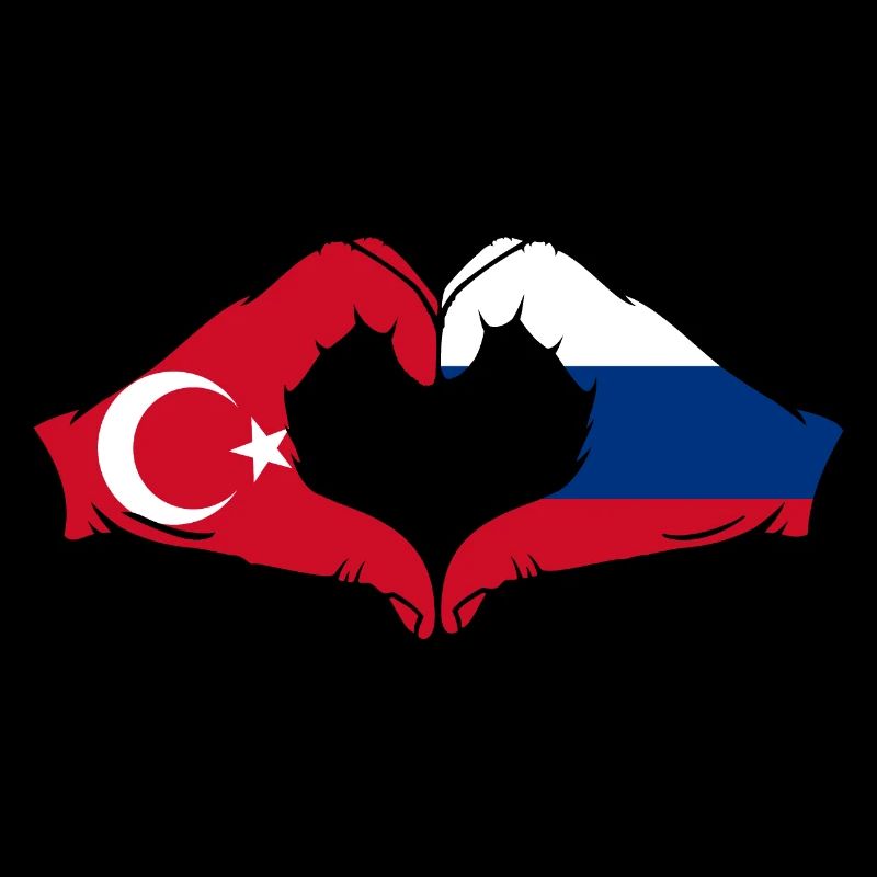 Turkey Russia Heart Shape with Hands