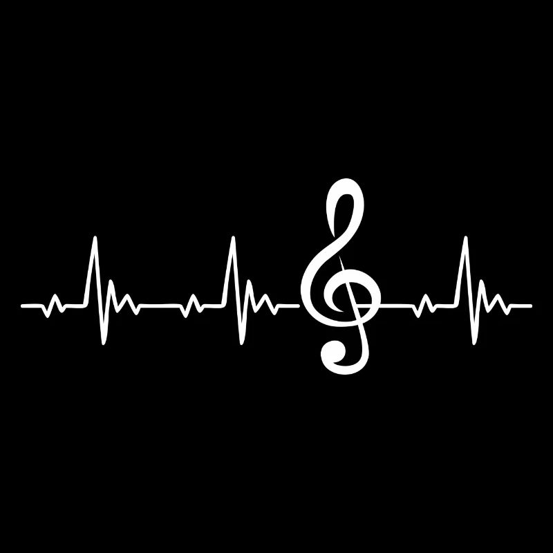 Treble clef heartbeat gift for music lovers