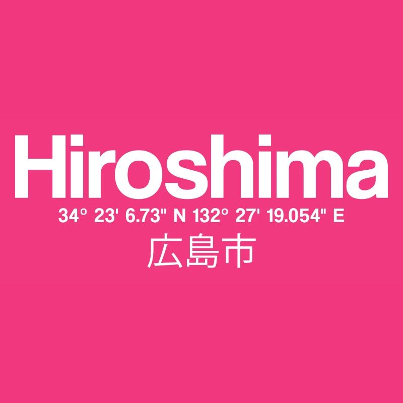 Hiroshima Japan Typography with Coordinates