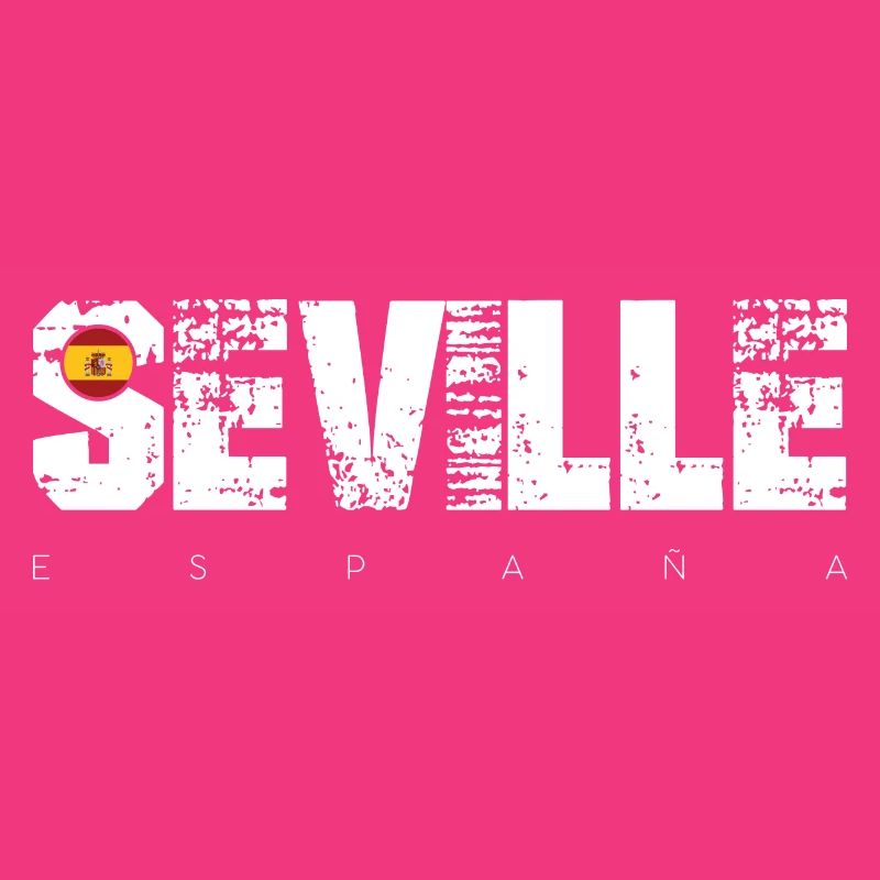 Seville Distressed Typography with Flag