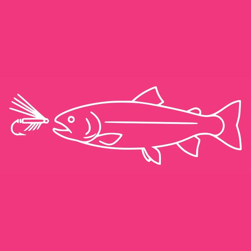 Fly Fishing Trout Bite Bait Vector