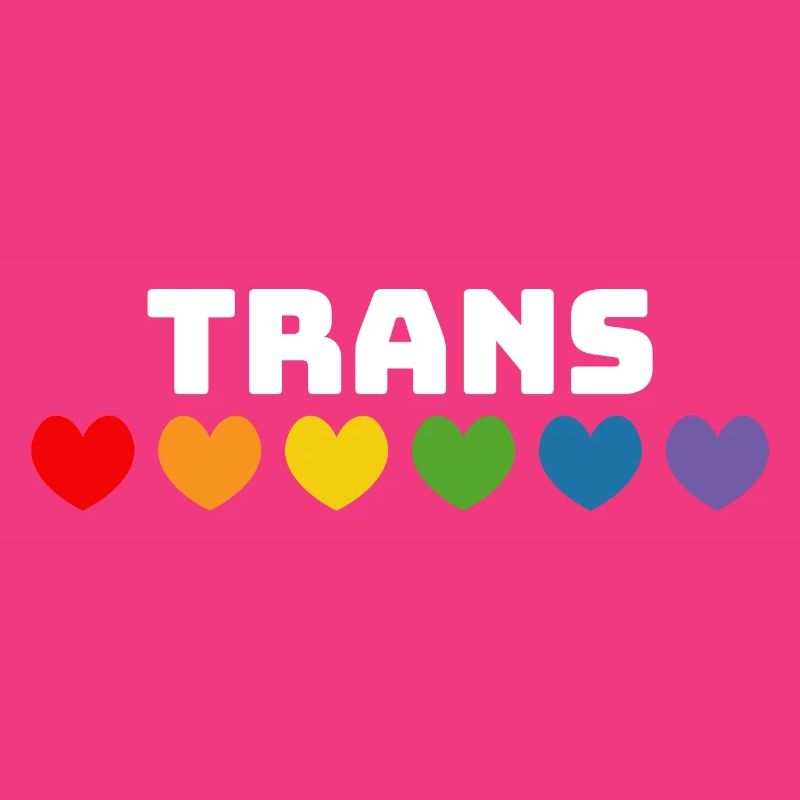 Regenbogenherzchen Trans weiss