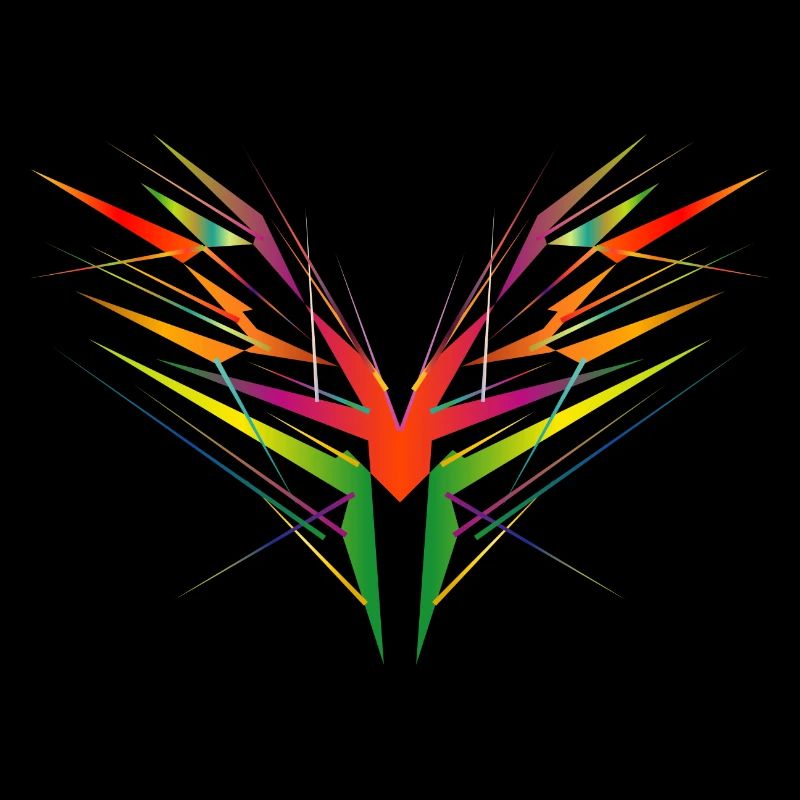 colorful abstract wing shape