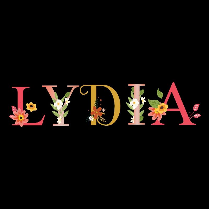 LYDIA Name mit Blumen geschmückt
