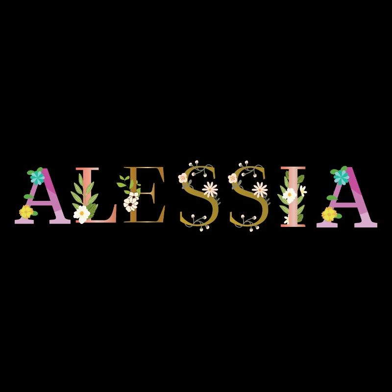 ALESSIA Name mit Blumen geschmückt