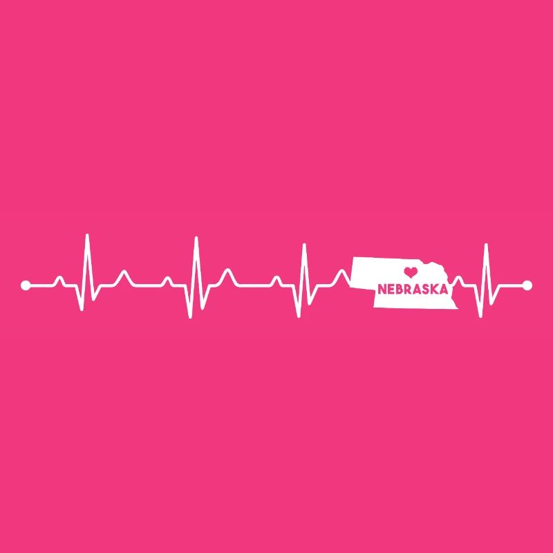 Nebraska State Heart Outline Cornhusker Pride