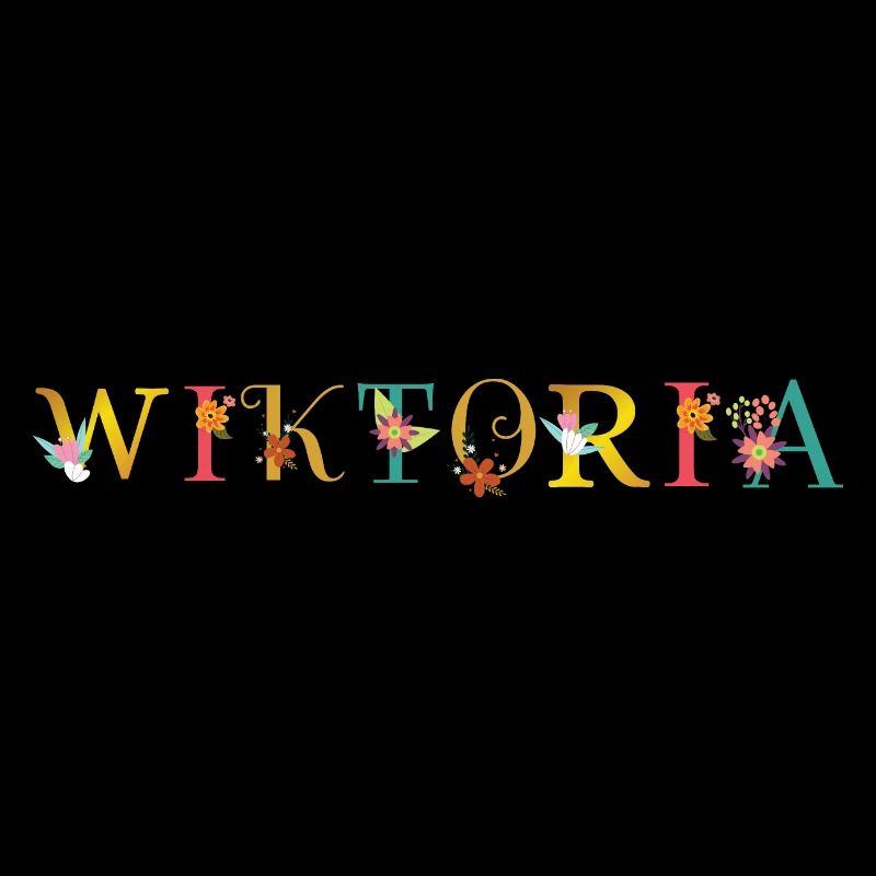 Le nom WIKTORIA est décoré de fleurs