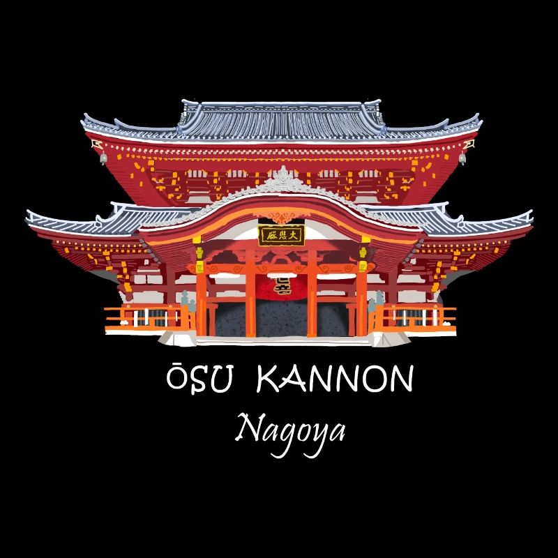 Nagoya, Japan, Osu Kannon Temple, Drawing