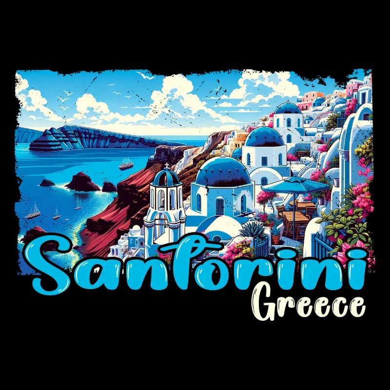 Santorin, Grèce, océan, île grecque
