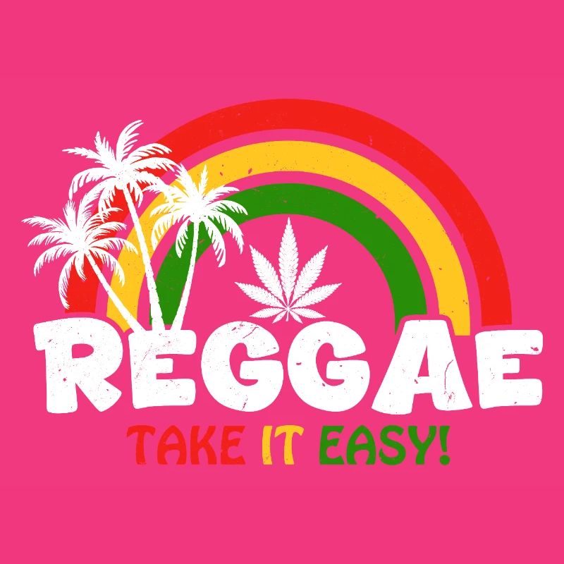 Reggae Vibe Regenbogen mit Cannabis-Motiv