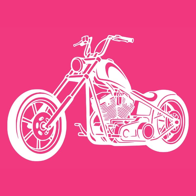 Chopper motorcycle design in white
