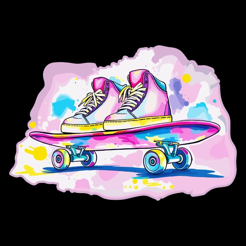 Skateboard with shoes