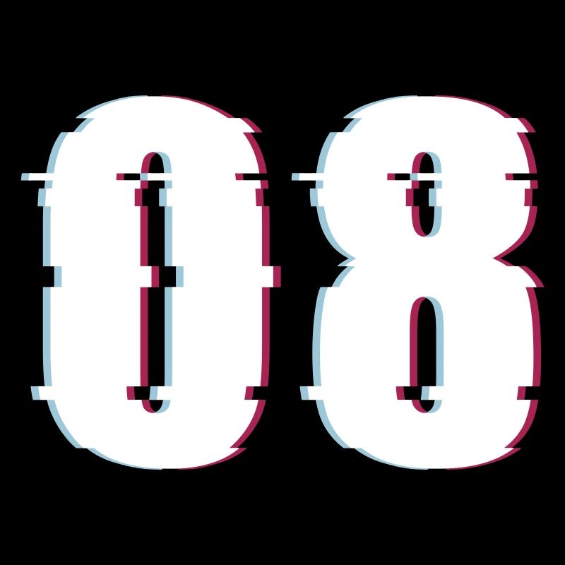 Eight 8 Number 08 Effect Distorted Number
