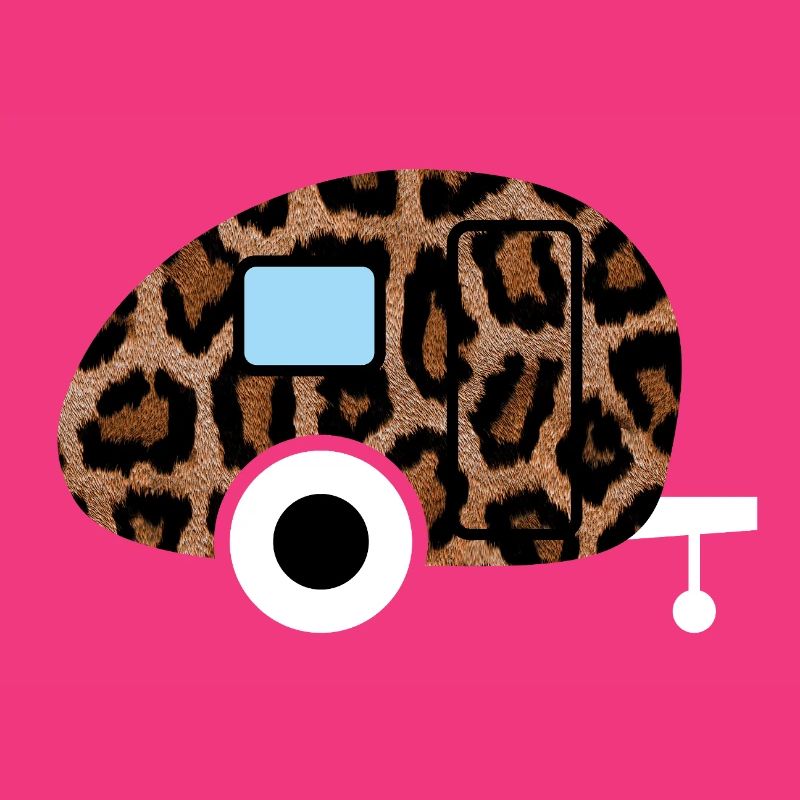 Caravan Wohnwagen Leopard Leolook Camping Retro
