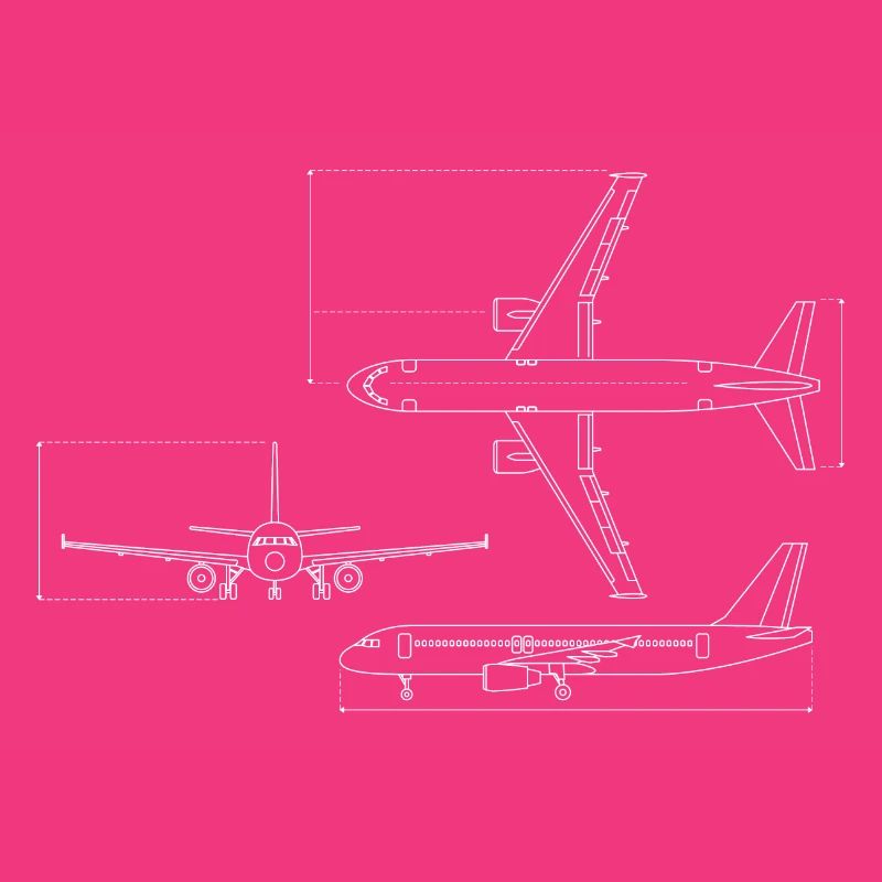 Flugzeug Blaupause technische Zeichnung
