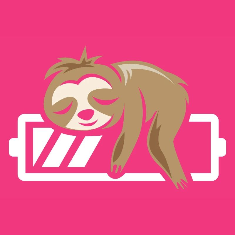 Sloth funny sleeping battery loading icon