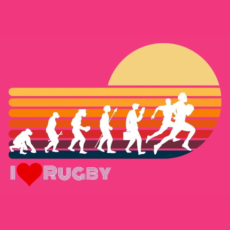 Rugby Rétro Evolution Coucher de soleil