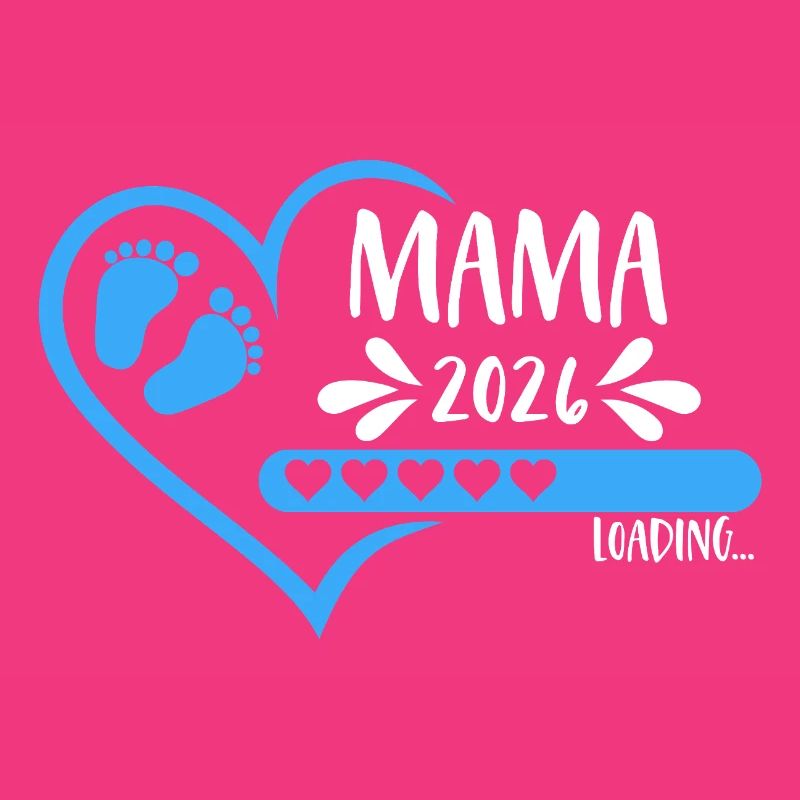 Mama 2026 loading Herz Version Junge blau