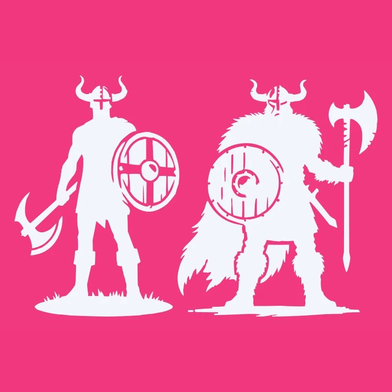 Wikinger-Duo: Schild & Beil im Schatten