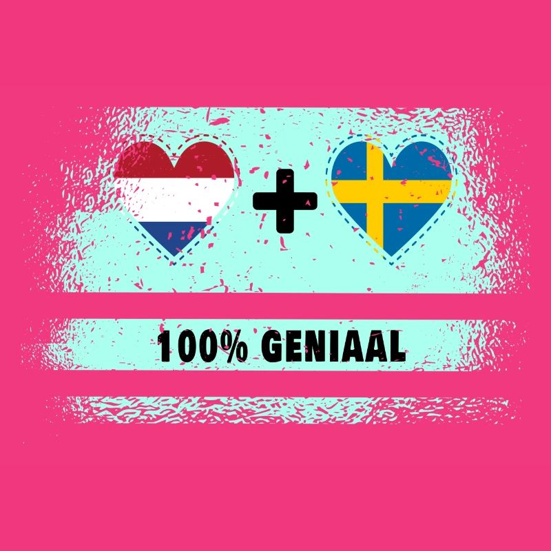 Drapeau 100% Genius de la Suède et des Pays-Bas