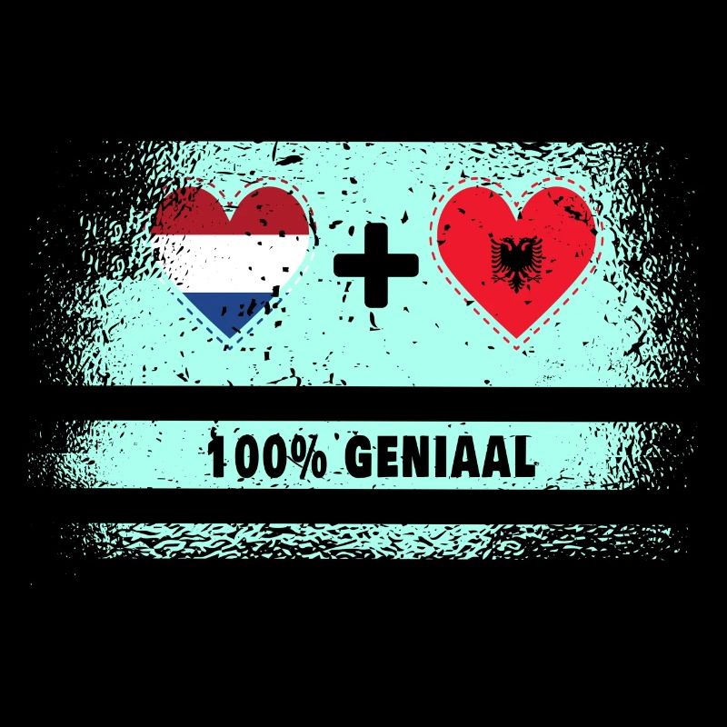 Pays-Bas et Albanie 100% Genius flag