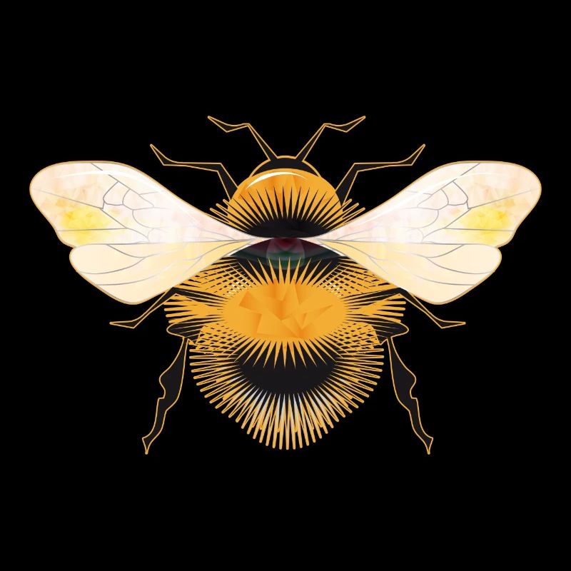 stilisierte Hummel mit irisierenden Flügel