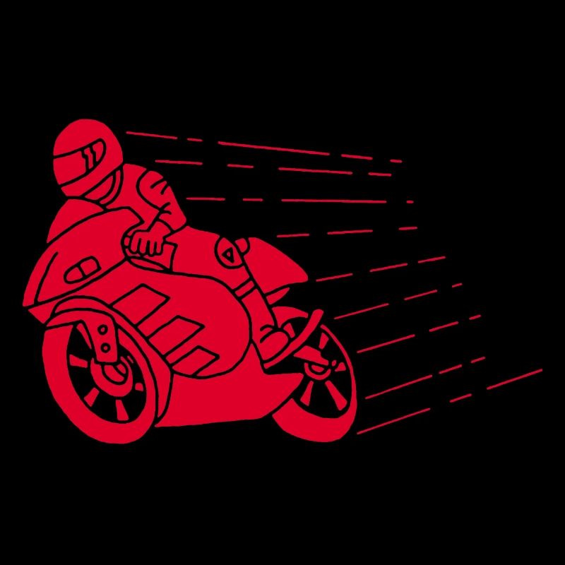 Roter Biker und Geschwindigkeit