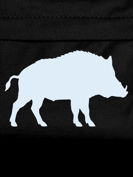 Blue Wild Boar Silhouette