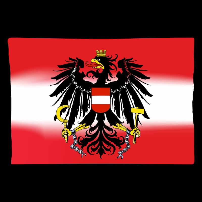 Austria flag with eagle
