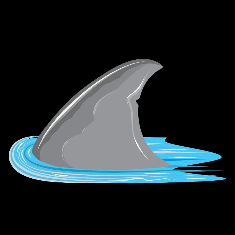 Requin en vue! Aileron de requin dans la mer