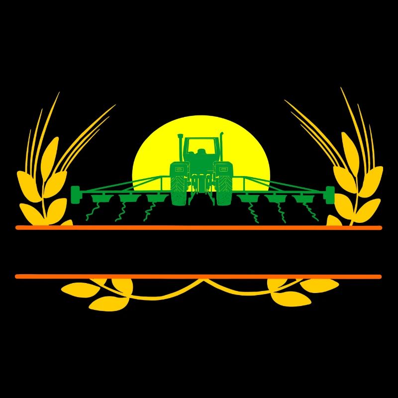 Farm tractor sunset