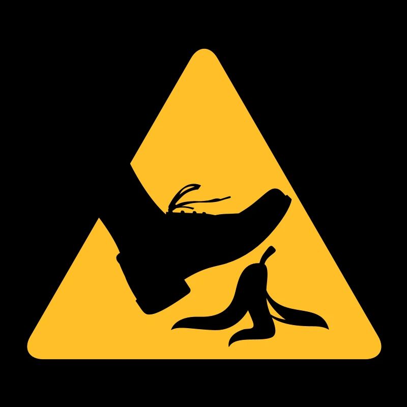 Rutschgefahr mit einer Banane