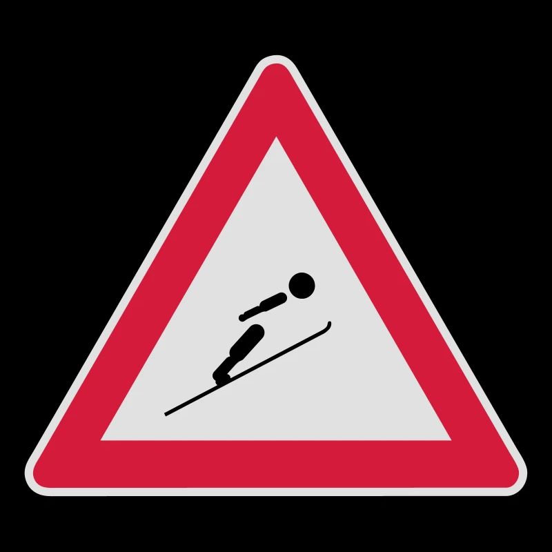 Köpfe einziehen, hier wird mit Ski gesprungen!