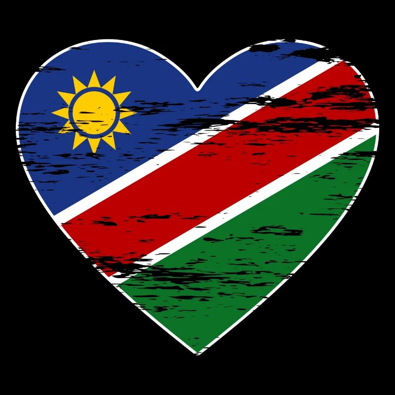 Namibia Flagge Herz used