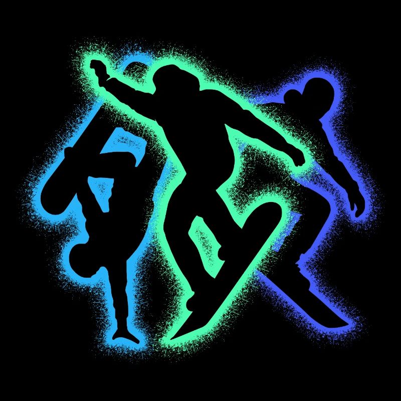 Silhouettes de snowboardeurs hommes garçons snowboard