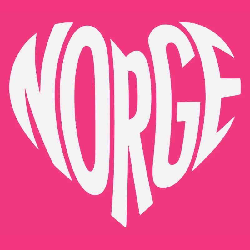 Norge, Norwegen Herz Typo