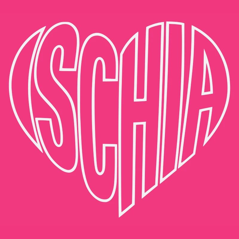 Ischia lettering heart shape