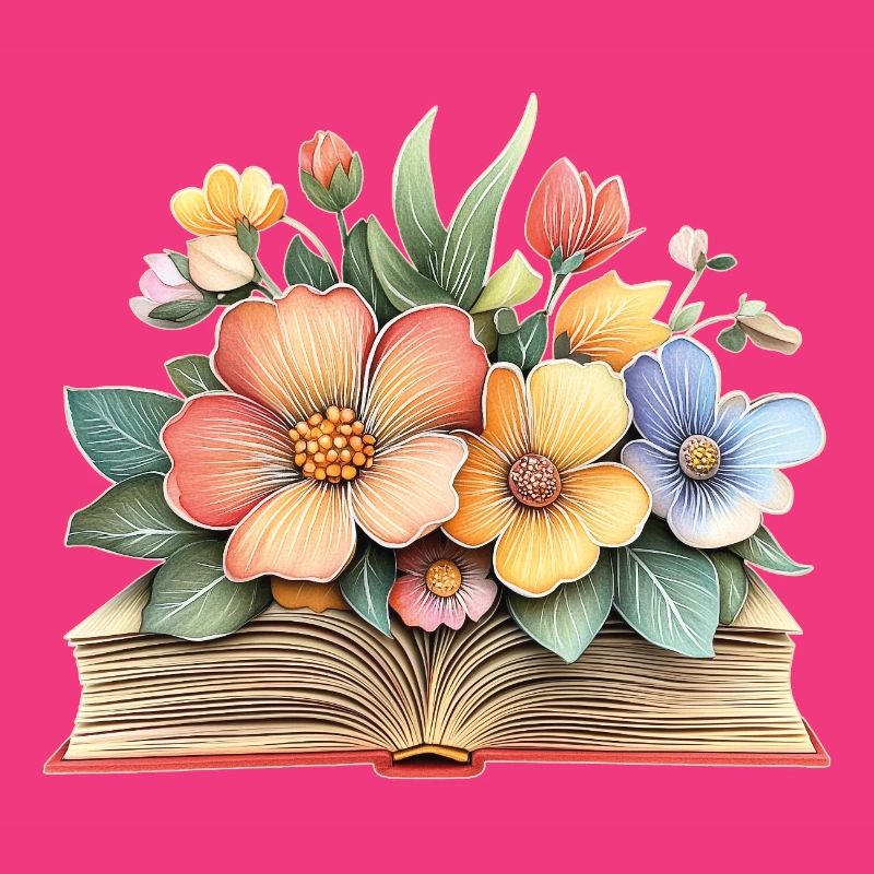 Buch mit Blumen
