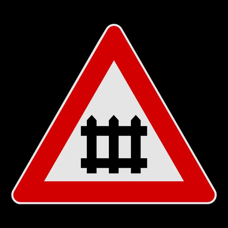Warning train gate sign