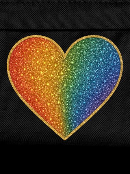 Sparkling rainbow heart design