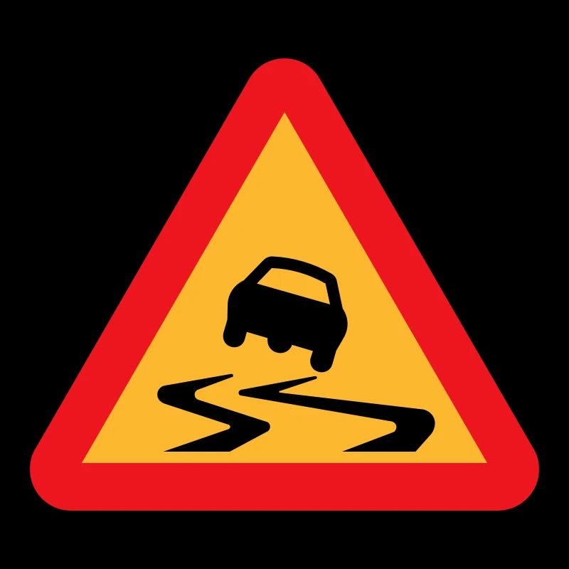 Slippery Road Car Warning