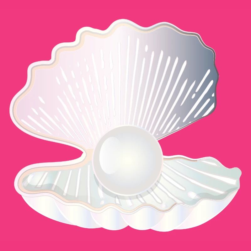 coquille ouverte irisée avec grosse perle