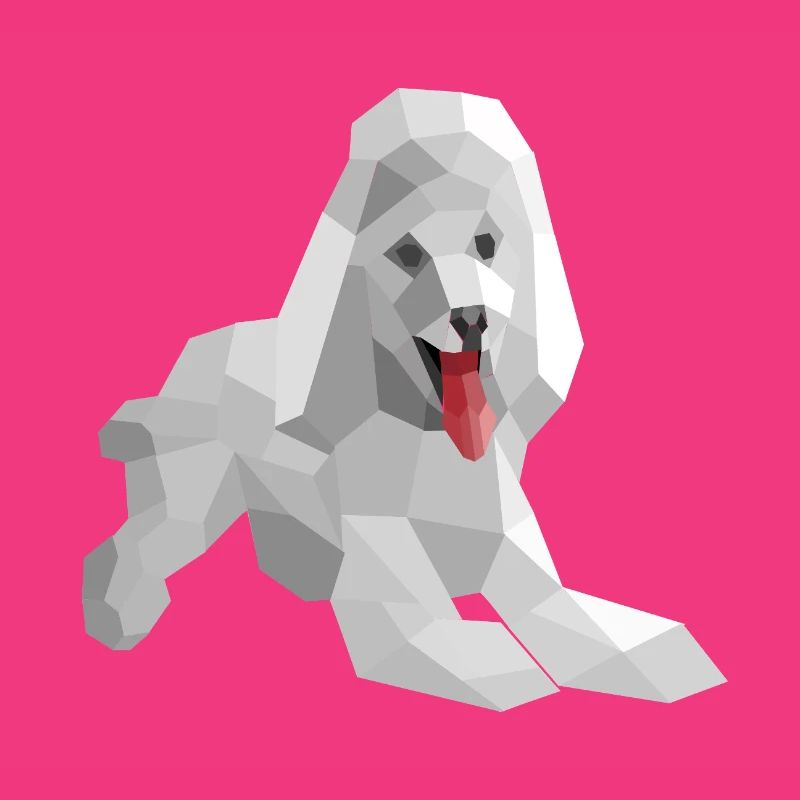 Caniche low poly élégant