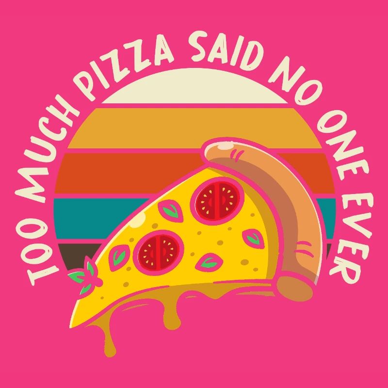 Pizza Meme Retro Sunset