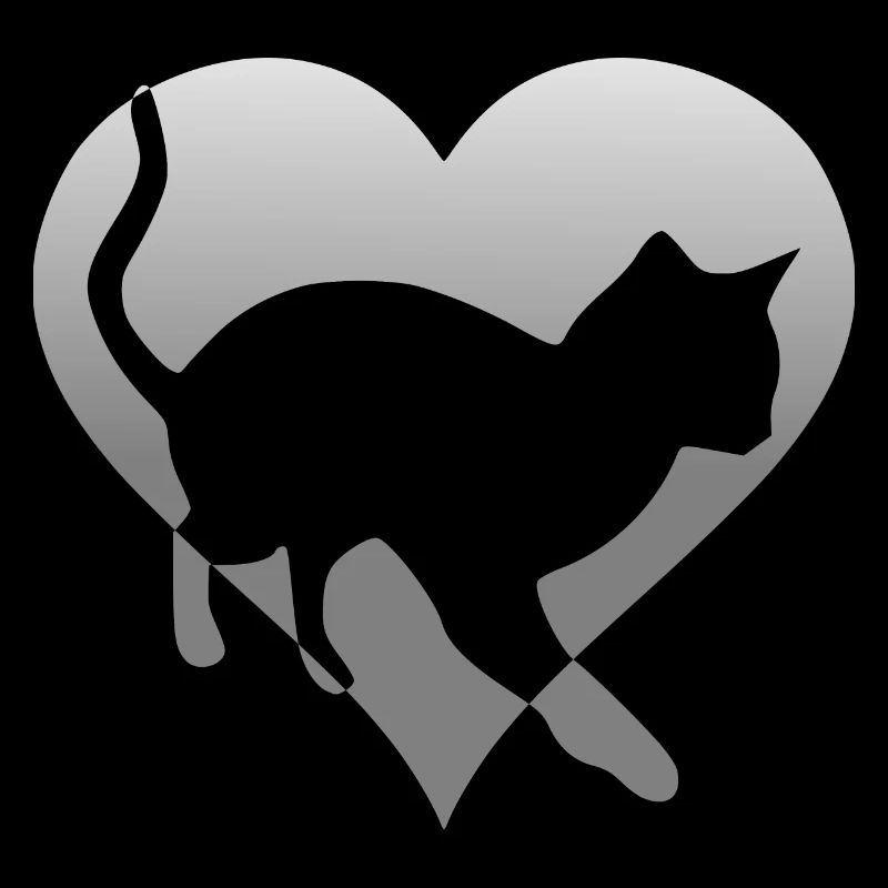 Chat chat dans un cœur