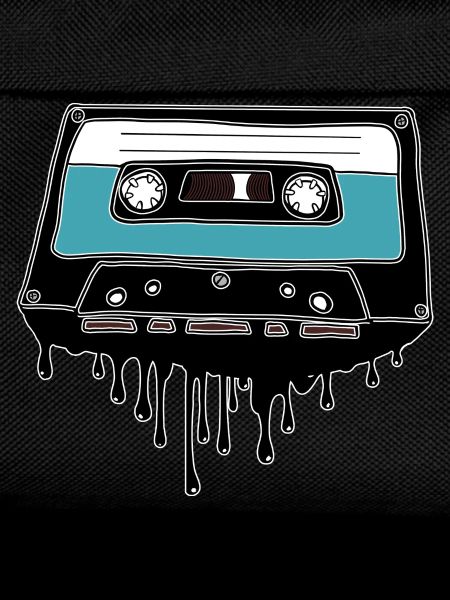 Cassette melting 80's motif